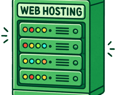 a green web hosting server rack