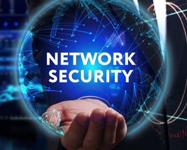 a man in a suit holding a network of networked devices