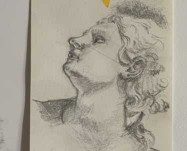 Andromeda Head Study, Charcoal Pencil, 2024