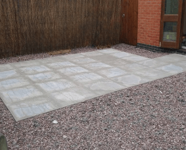 12x10 Concrete slab base with path to house