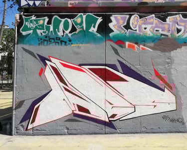 Mes, graffiti, Barcelona, spray, pared, letras, arte