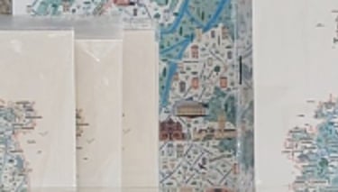 Inky Acorn Design's maps in the Canterbury Cathedral Gift Shop