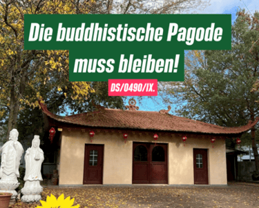 Sharepic zum Antrag mit dem Foto der Pagode.