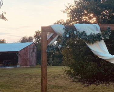 wooden wedding ceremony arbor Knoxville Illinois