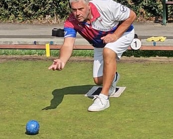 a Porthcawl bowls club player who has just released his bowl