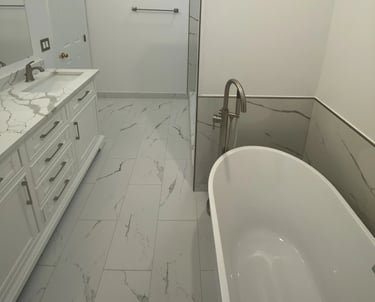 Bathroom renovation in Fairfax, VA by B&O Remodeling.