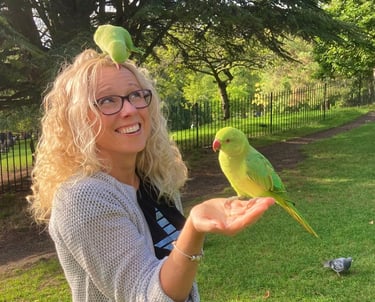 Jenna Louise counsellor with birds in nature