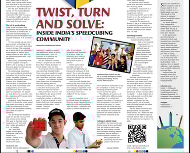 Medhansh seth on the front page of The Hindu NEwspaper