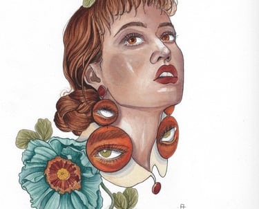 girl with flowers