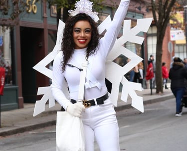 Snowflake skater in a parade
