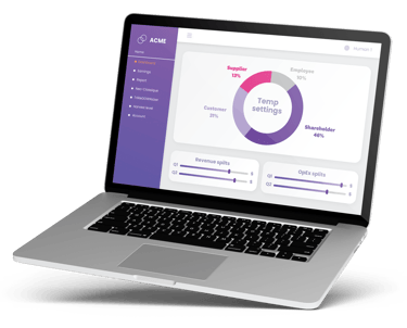 Open laptop displays CEOai dashboard.