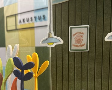 miniature acoustic PET product display of cafe by AKUSTUS at greenbuild