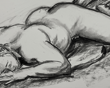 Male Figure Drawing, Charcoal on Bristol Paper, 2024