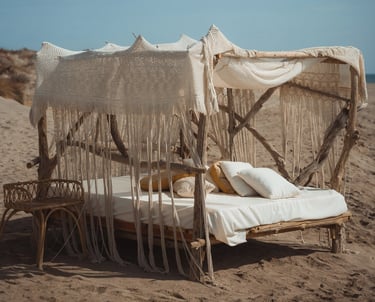 Lit de plage spacieux à Playa Amor, idéal pour une journée farniente au bord de l’eau