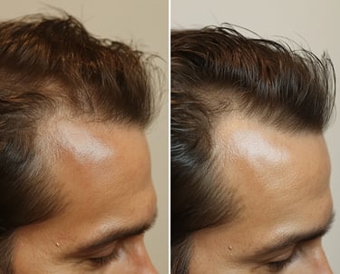 Prp treatment of receeding male hair line- before & after results