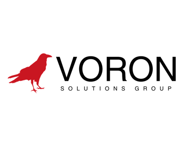 a red bird next to Voron Solutions Group Text in black lettering