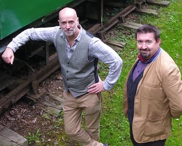 Mike and Stephen by a Mark 1 Coach