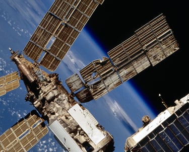 Mir space station damaged after collision with the Progress supply spacecraft