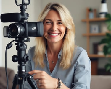 woman smiling wearing denim jacket