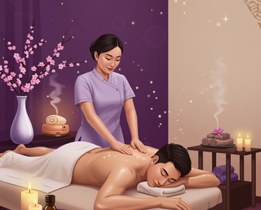 Man receiving massage service