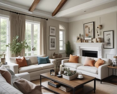 Warm and inviting indoor reading nook with plush cushions and string lights.