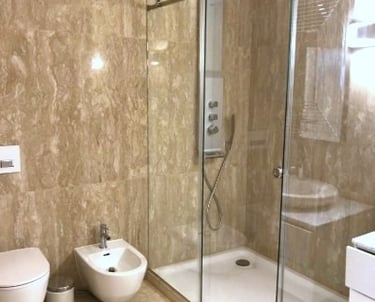 Travertine bathroom tiles