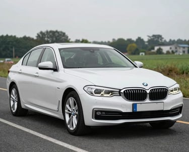 A sleek sedan parked on a city street ready for a self-drive rental.