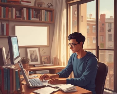 A friendly teacher engaging with students in an online Spanish class.