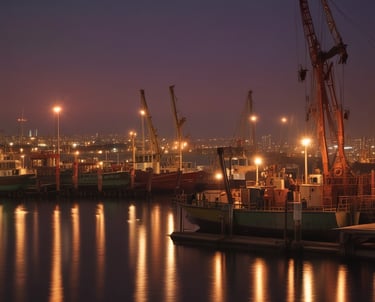 An industrial warehouse lit by robust, high-performance LED industrial lights.