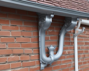 Close-up of a professional installing a high-quality gutter on a residential roof.