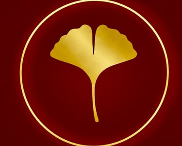 feuille de Ginko dorée - le loup et le hibou