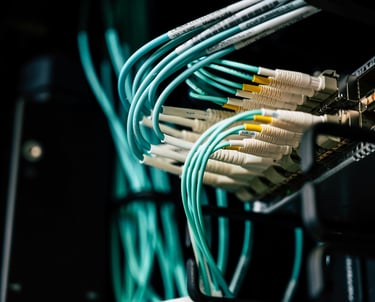 a bunch of cables connected to a computer