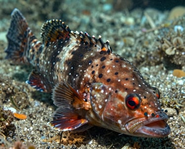 A sleek offshore platform glowing under a deep navy twilight sky.
