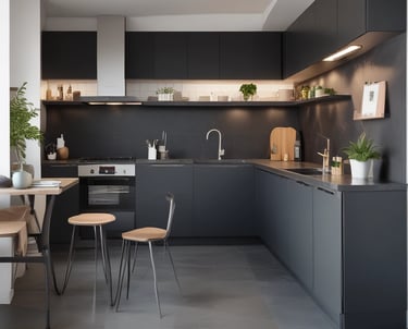 Modern kitchen cabinet with clean lines and natural wood finish.