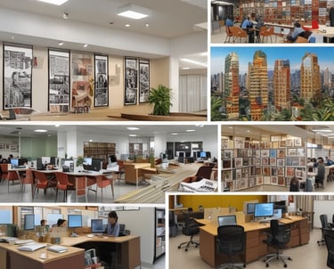 Three images representing employment, banking, and health services conveying security, trust, and happiness.