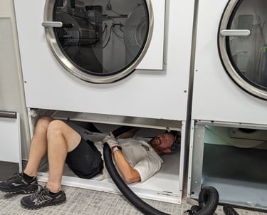 Cleaning a commercial dryer