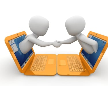 tx for Peggy_Marco, this pictures symbolizes an online meeting between two persons