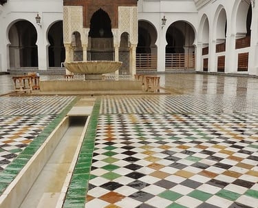 Courtyard of Islamic University in Fez: al Qarawiyyin
