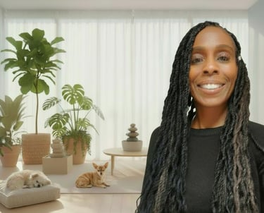 Emisha Wellness Founder with her best friends & dogs Zeus & Caesar