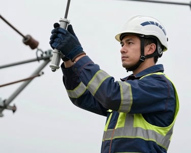 Technicians installing electrical wiring in a modern residential property, showcasing careful and professional workmanship.
