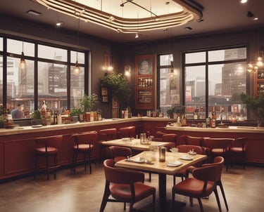 brown wooden bar stools and table