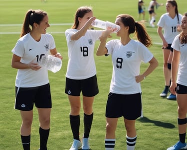 A colorful assortment of portable snacks neatly packed in a cooler bag on a sunny soccer field.