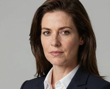 A professional headshot of a woman named Lisa, looking organized and professional, clean studio lighting, North American / US corporate style.