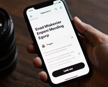 A professional photo of a smartphone showing a high-converting email sign-up page for an author's lead magnet.