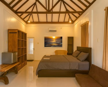 Oceanfront air-conditioned room at Ranu Surf Camp in Simeulue