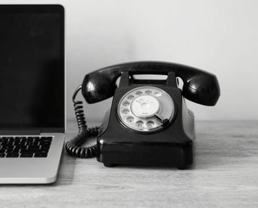 yellow rotary telephone