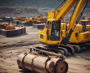 Industrial machinery being installed at a large infrastructure site.