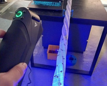Escaneo 3D metrológico de componente mecánico para industria pesada en Zárate