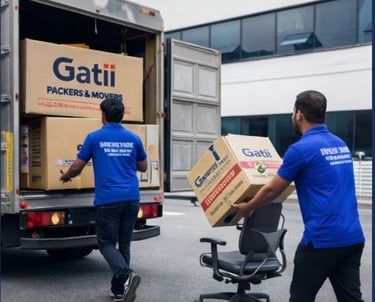 Office relocation services in Chandigarh with professional movers handling furniture and equipments