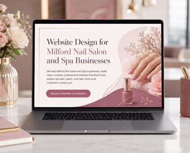 Website design for Milford nail salon and spa businesses